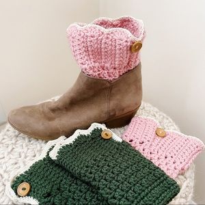 2 Pair Handmade Knit Boot Cuffs